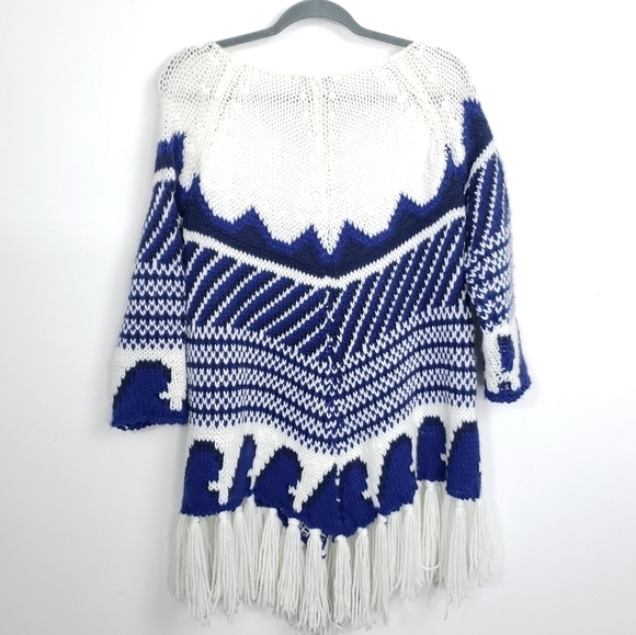 Piperlime knitted fringed hem tie neck sweater oversized size xs - Picture 3 of 7